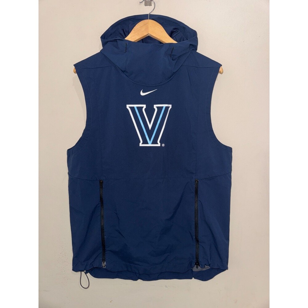 Mens M Nike Villanova Wildcats Team Issued PE Alpha Fly Rush Hooded Vest Jacket